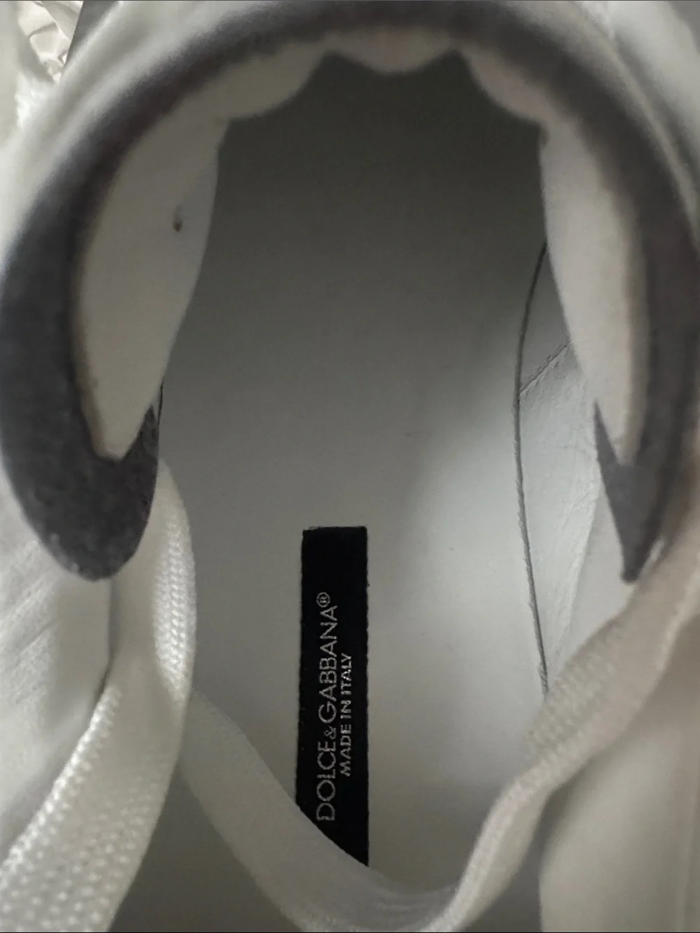 Dolce & Gabbana White Sneakers with Red Stitching and Graphic Insole - Picture 6 of 6
